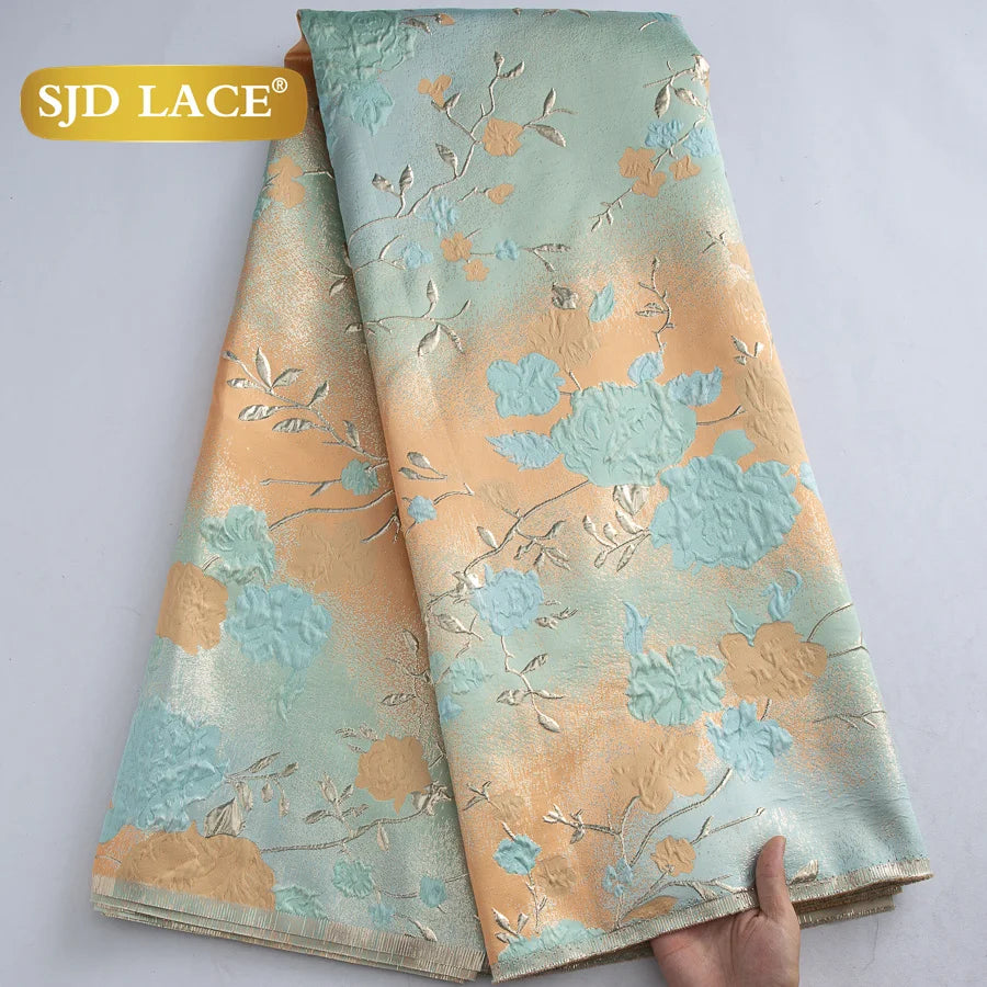 SJD LACA Nigerian Brocade Lace Damask Jacquard Fabrics