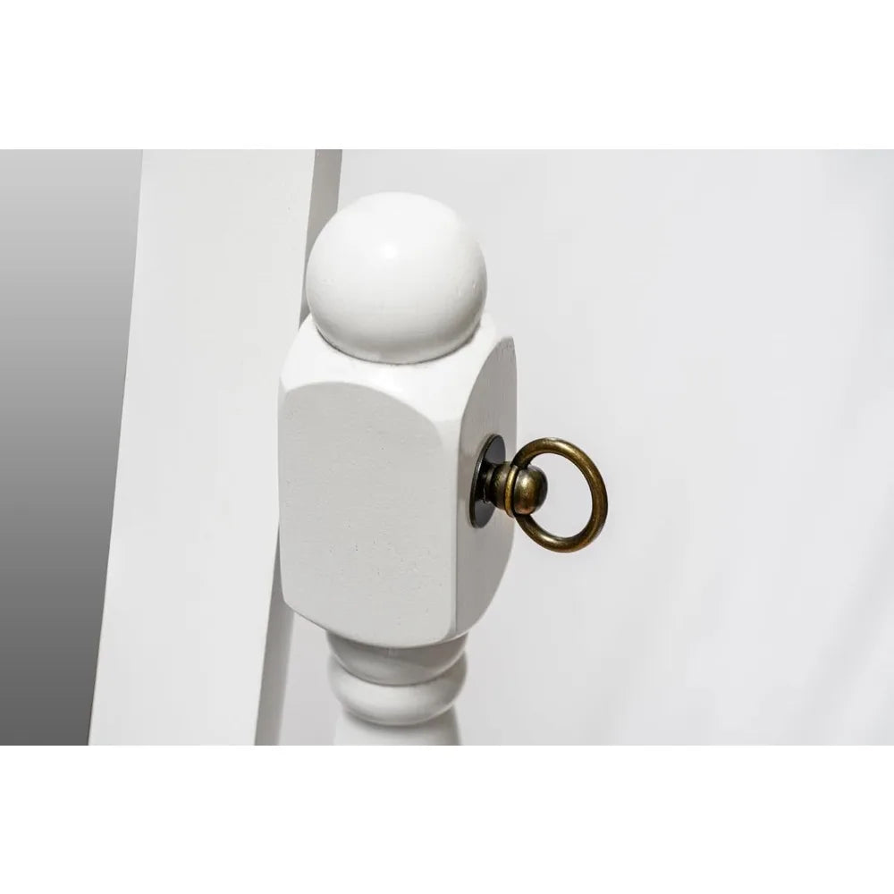 Legacy Decor Swivel Full Length Floor Mirror White