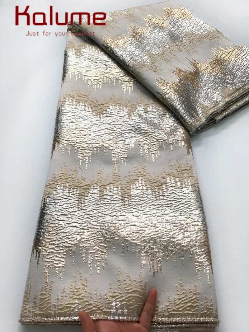 Kalume French Jacquard Lace Fabric Brocade Embroidery Women