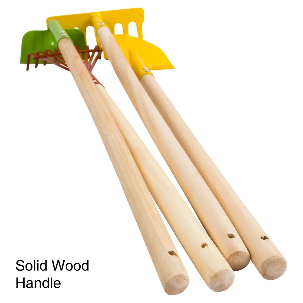 XMSJ Kids Garden Tool Set with Wooden Handles