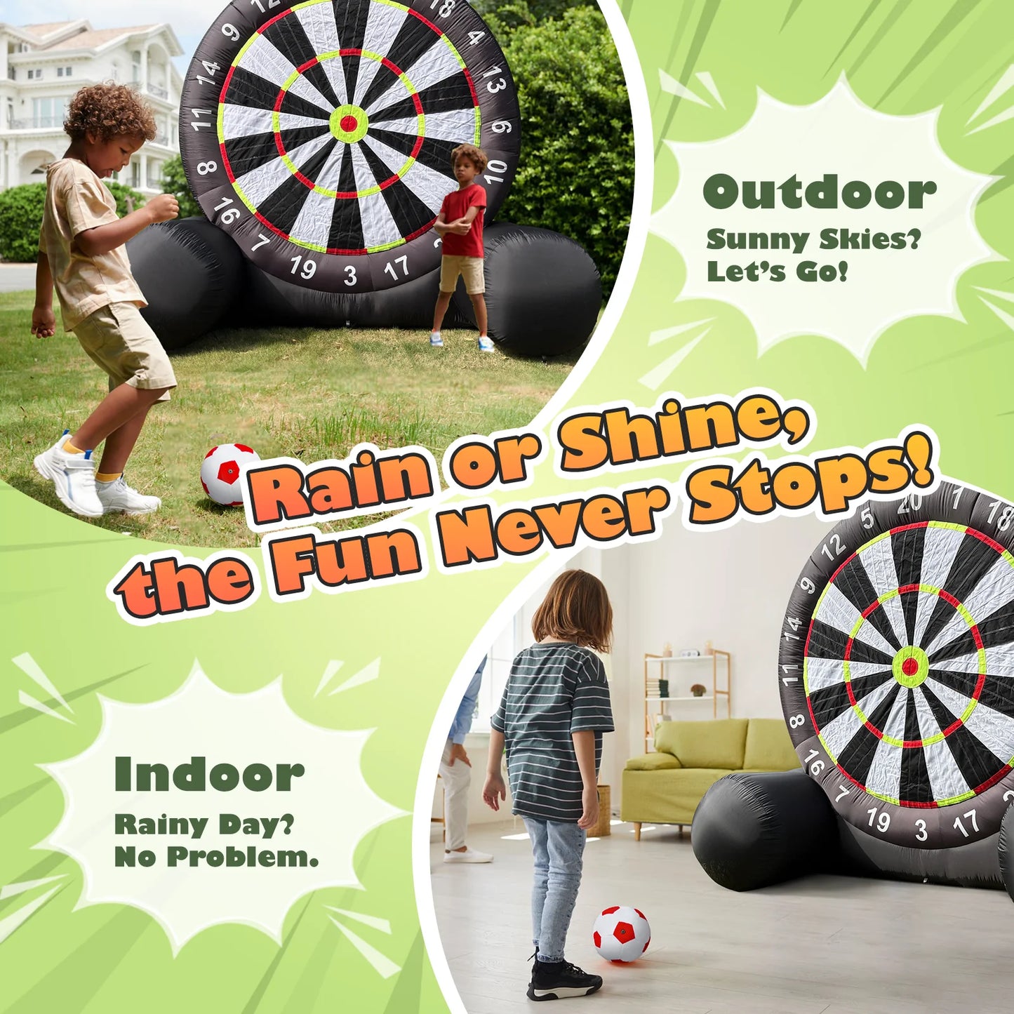 VANCEN Giant Outdoor Inflatable Soccer Darts Board Blower