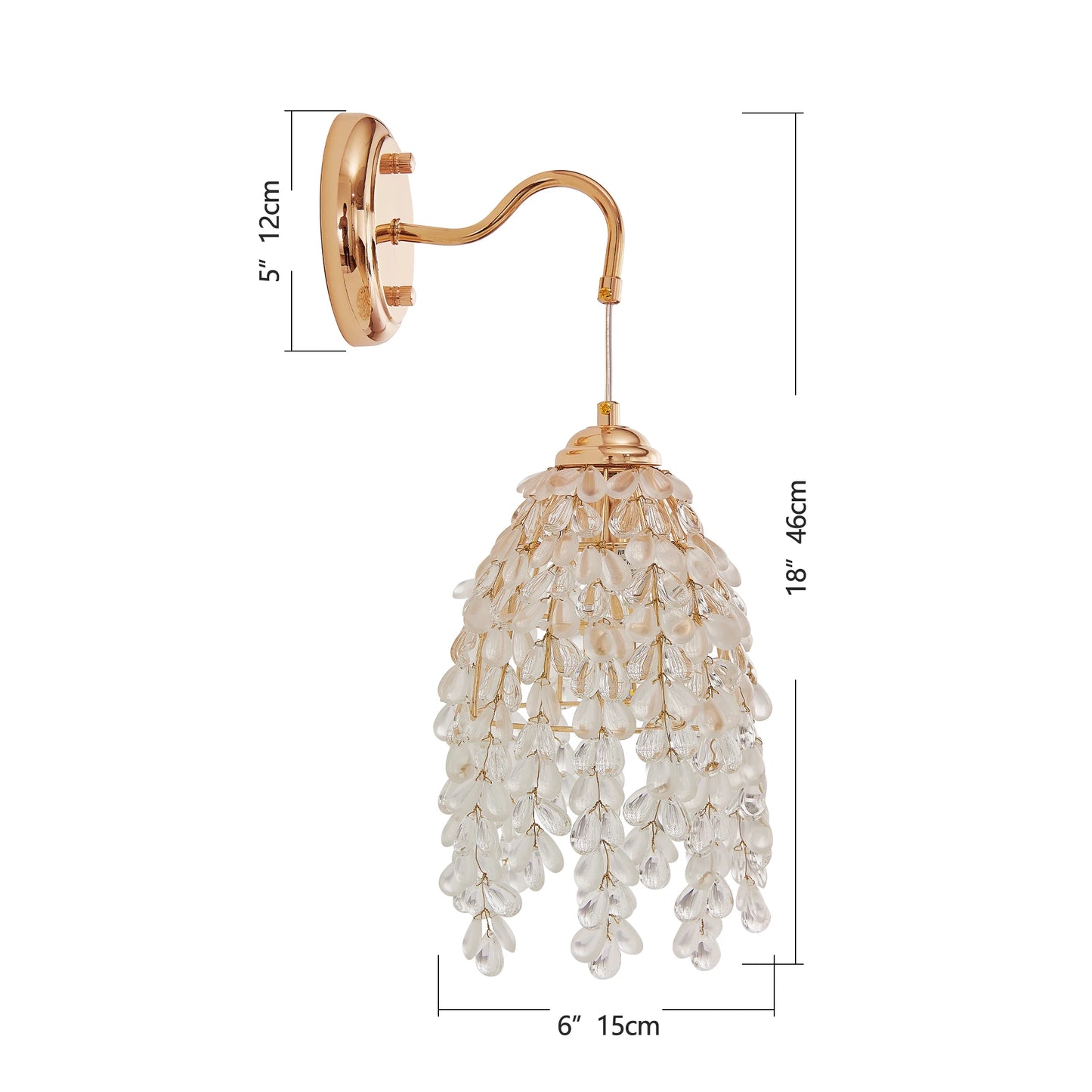 ARLGSITEC Luxury Set of 2 Crystal Bead String Wall Sconces