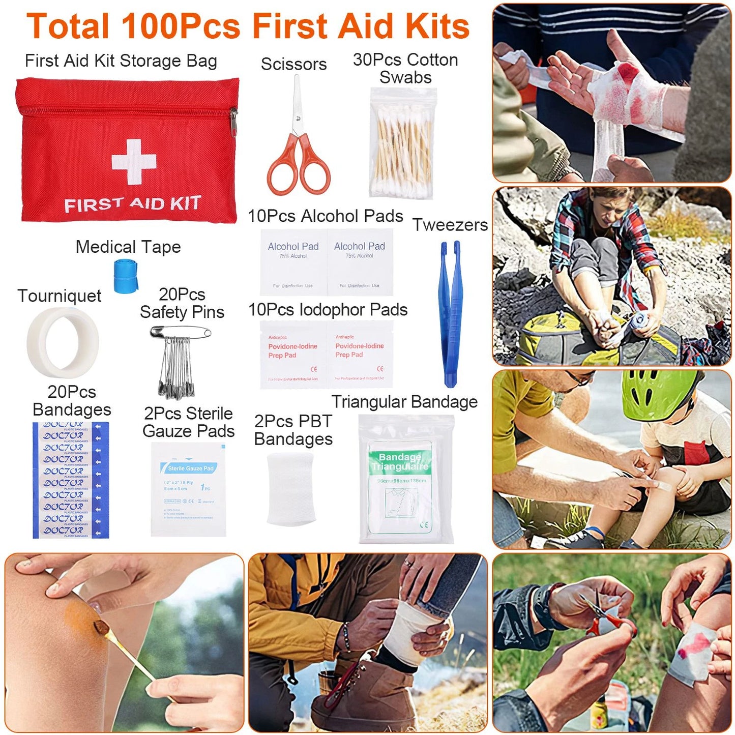 AUKYGGU 125 Pcs Emergency Survival Kit With Axe Tools