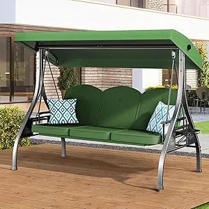 XMSJ Convertible Patio Swing Bed With Adjustable Canopy