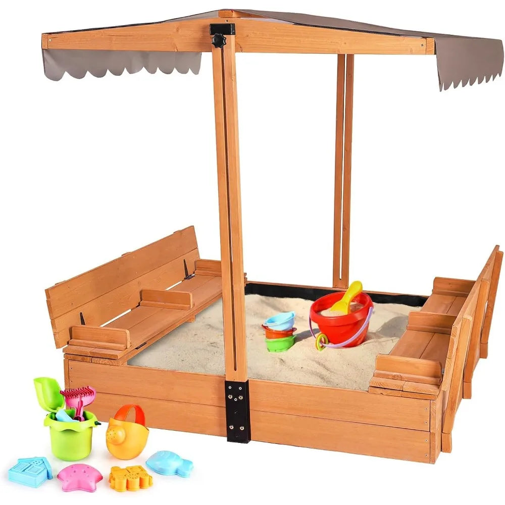 Hign Concerned Kids Sandbox With Retractable Canopy Playset