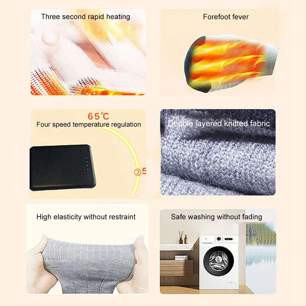 APWIKOGER Electric Heated Socks With 3 Modes Winter Warmth