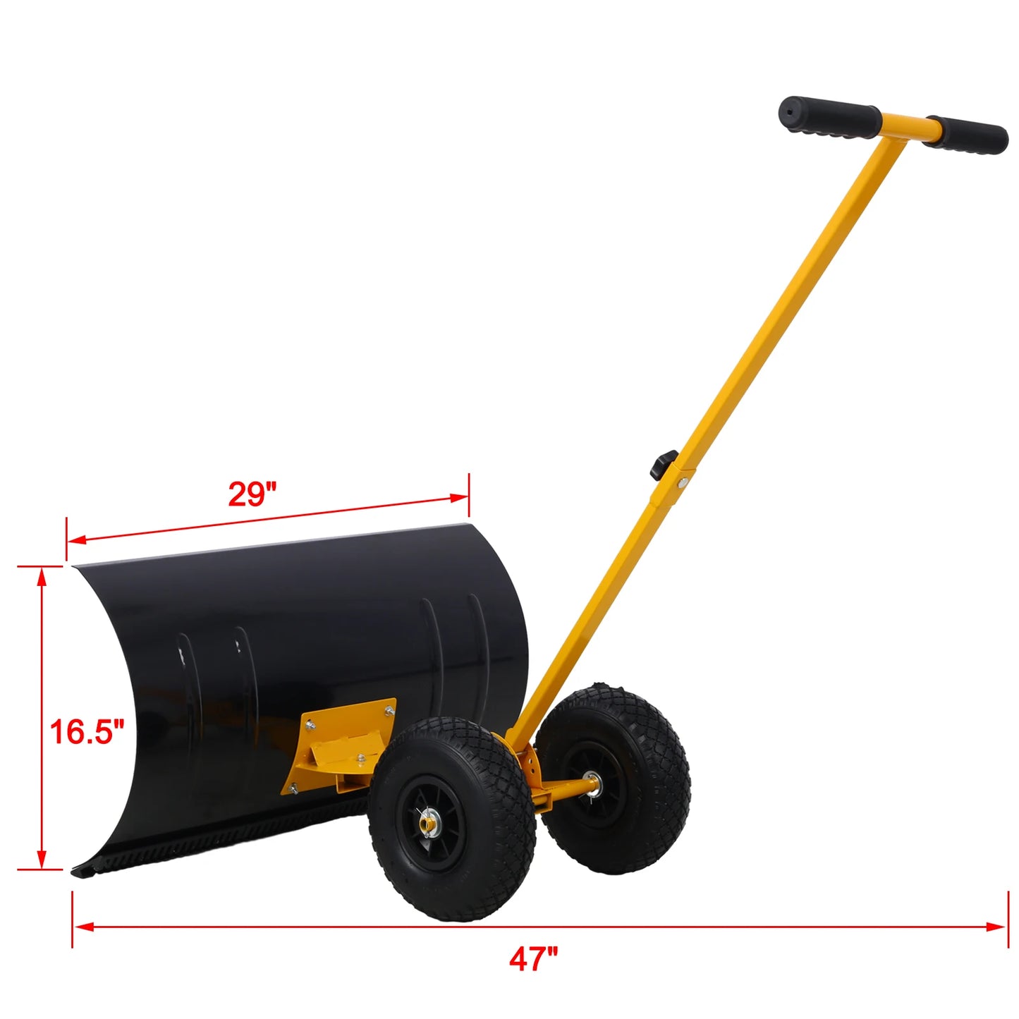 Hign-concerned Snow Shovel With Wheels And Adjustable Handle