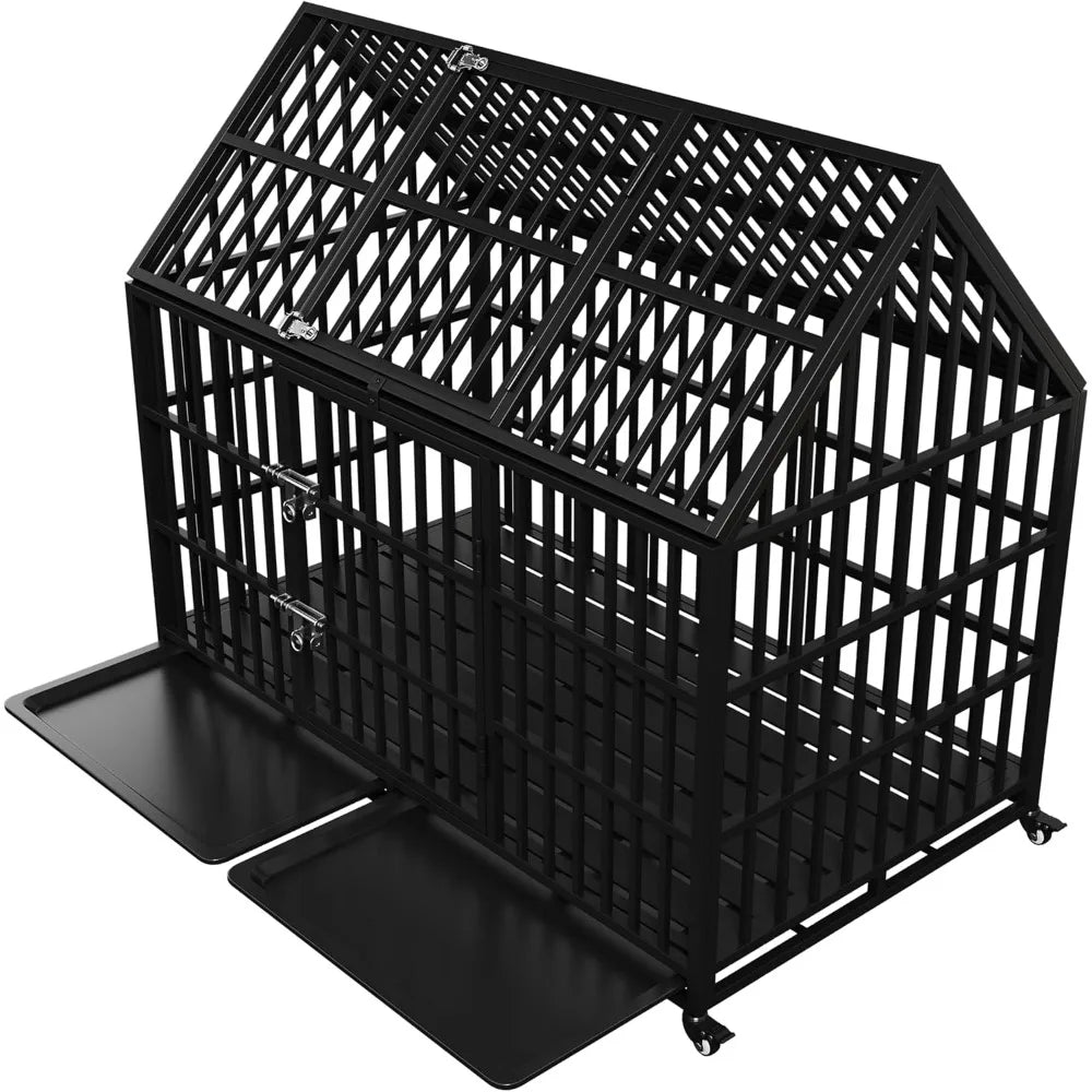 DAFIFY Heavy Duty Dog Crate Indestructible Metal Kennel