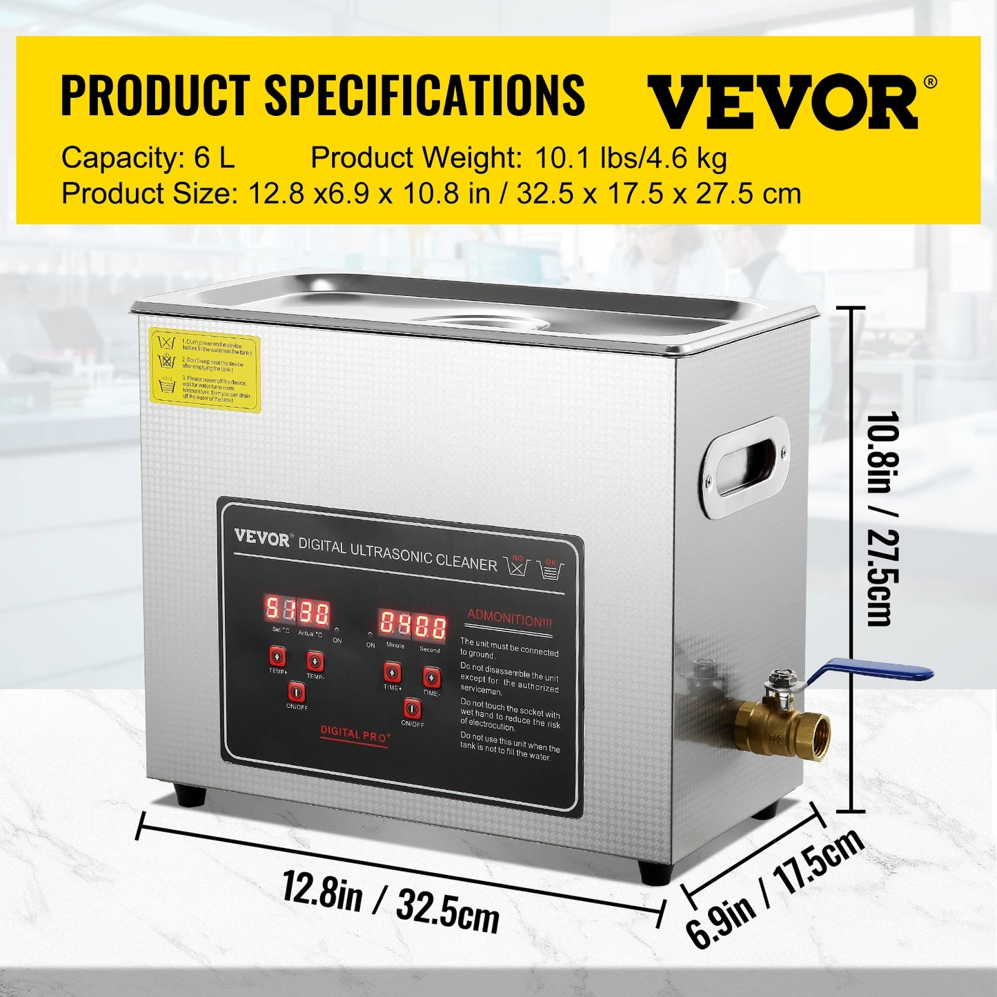 VEVOR Ultrasonic Cleaner Portable Heated Washing Machine
