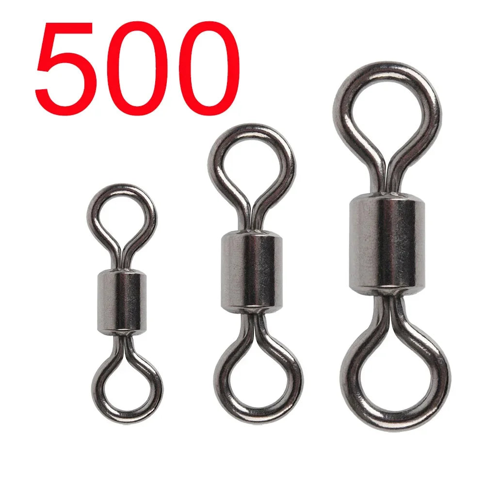 500pcs Stainless Steel Fishing Swivel Connectors