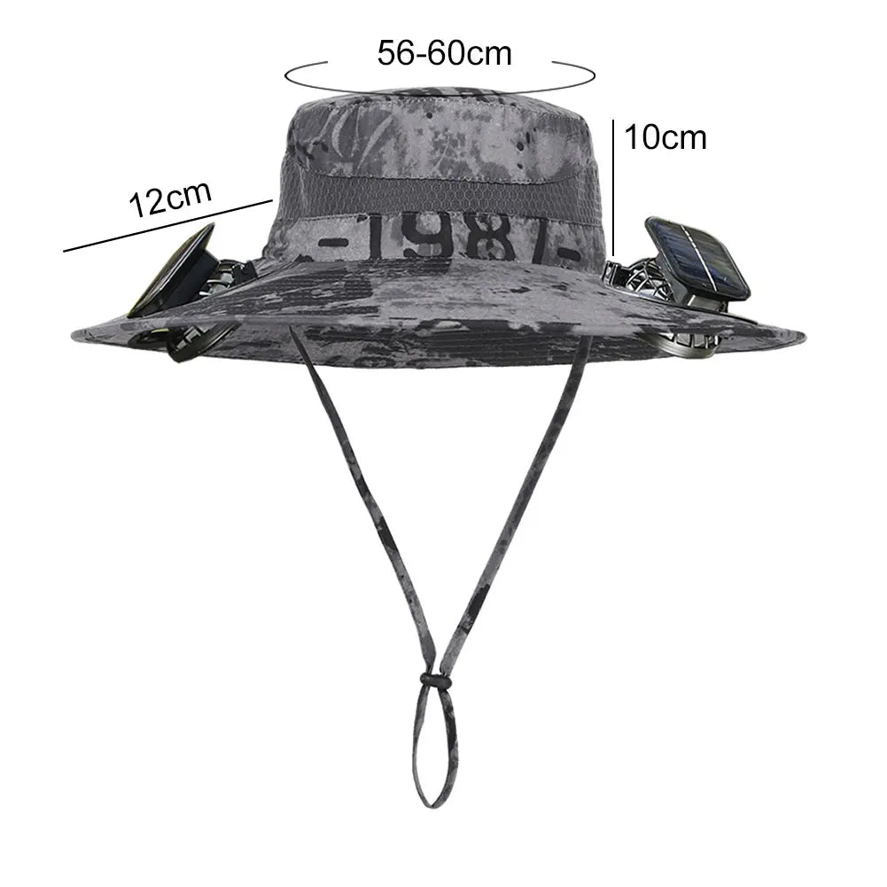 Guangdong Solar Powered Fan Hat UV Protection Wide Brim