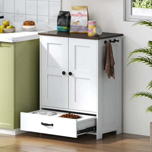 Hign-concerned Dog Feeding Station with Hidden Bowls