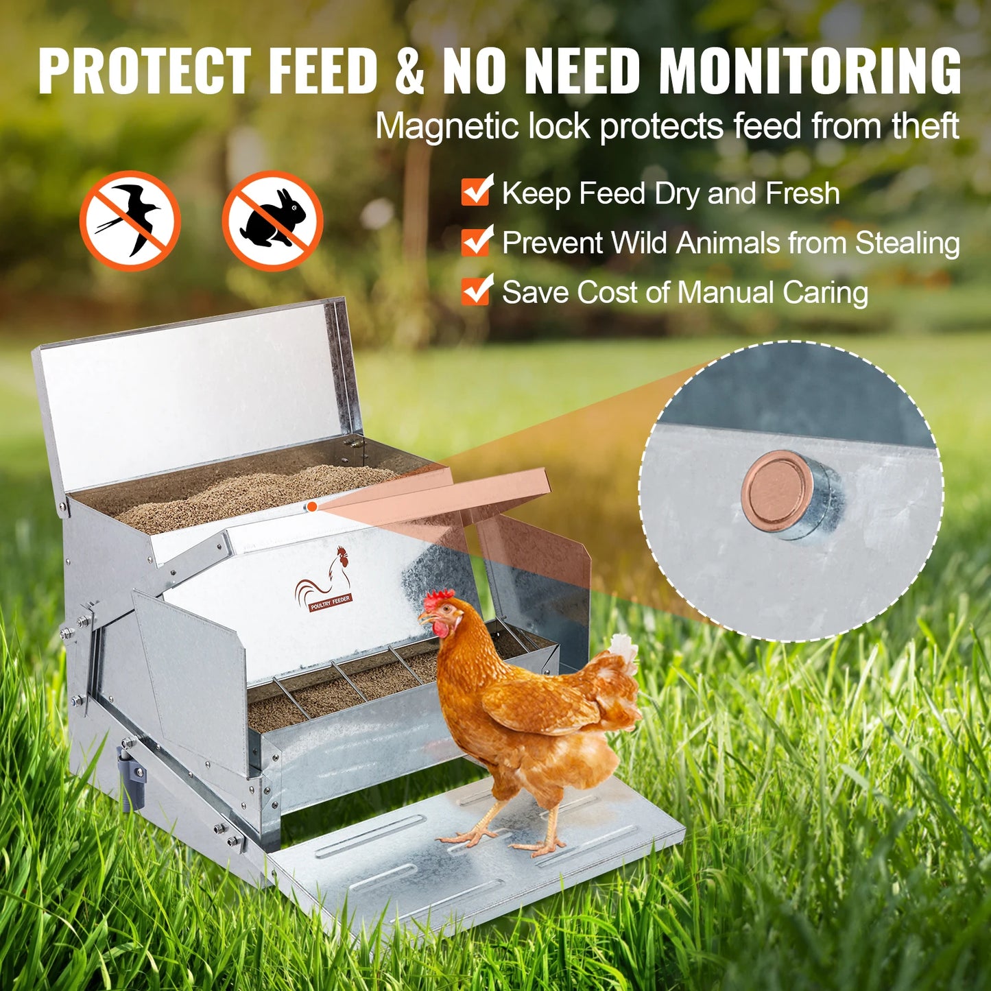 SucceBuy Automatic Chicken Feeder For Poultry Flocks
