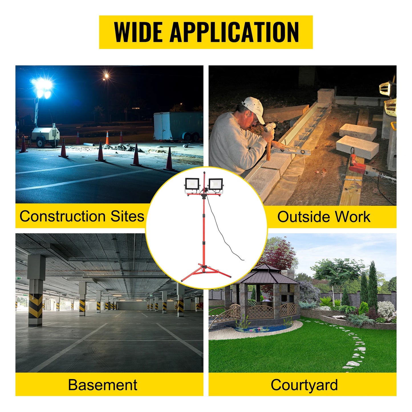 SucceBuy LED Work Light Dual Head With Tripod Stand