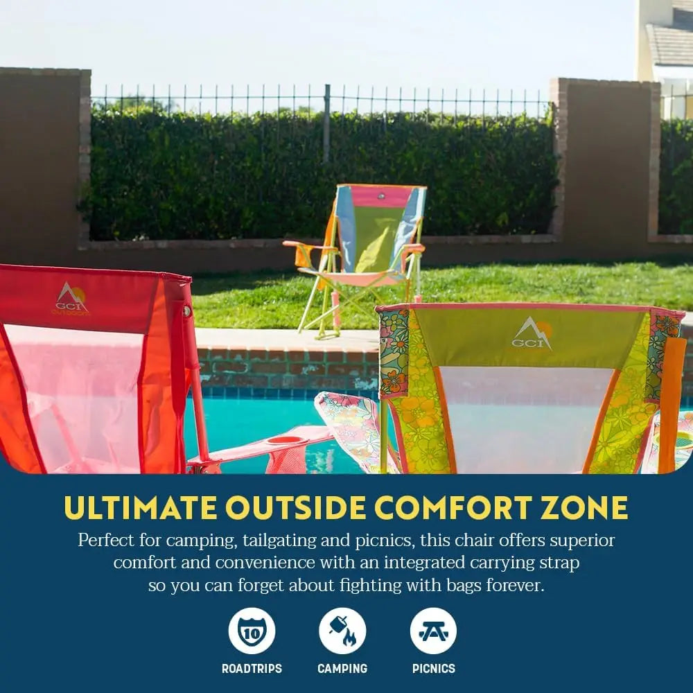 Outdoor Comfort Pro Rocker Camping Chair with Drink Holder
