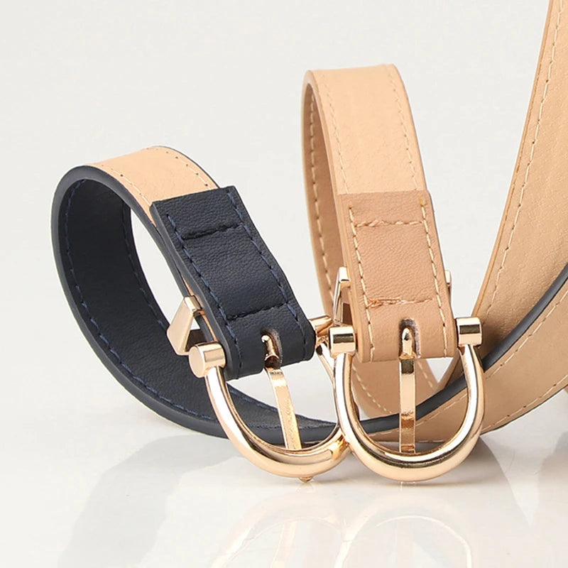 Classic PU Leather Women Belt Buckle Waist Dress Accessory