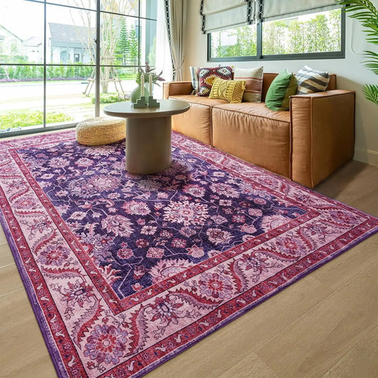 CN Zhejiang Vintage Floral Area Rug Soft Plush Floor Mat