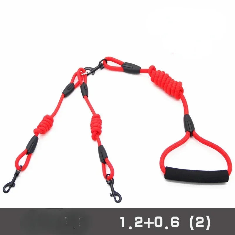 Guangdong Double Nylon Dog Leash With Twin Coupler