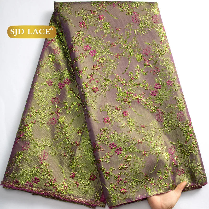 SJD African Lace Fabric High Quality Jacquard for Dresses