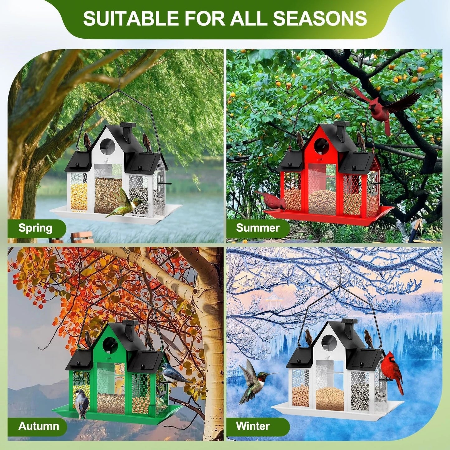 NoEnName Null Outdoor Bird Feeder – Large Capacity Design