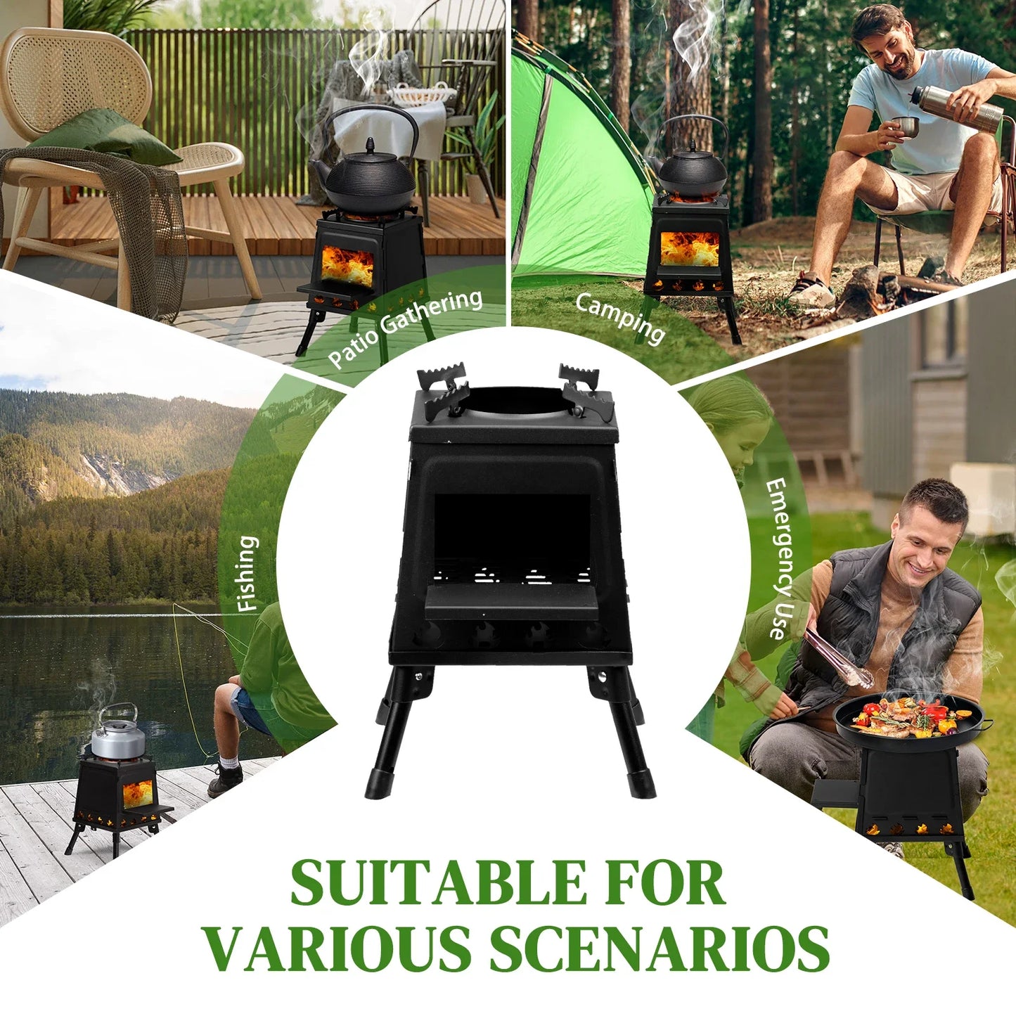 Portable Wood Camping Stove for Outdoor Adventures 27cm x 34cm