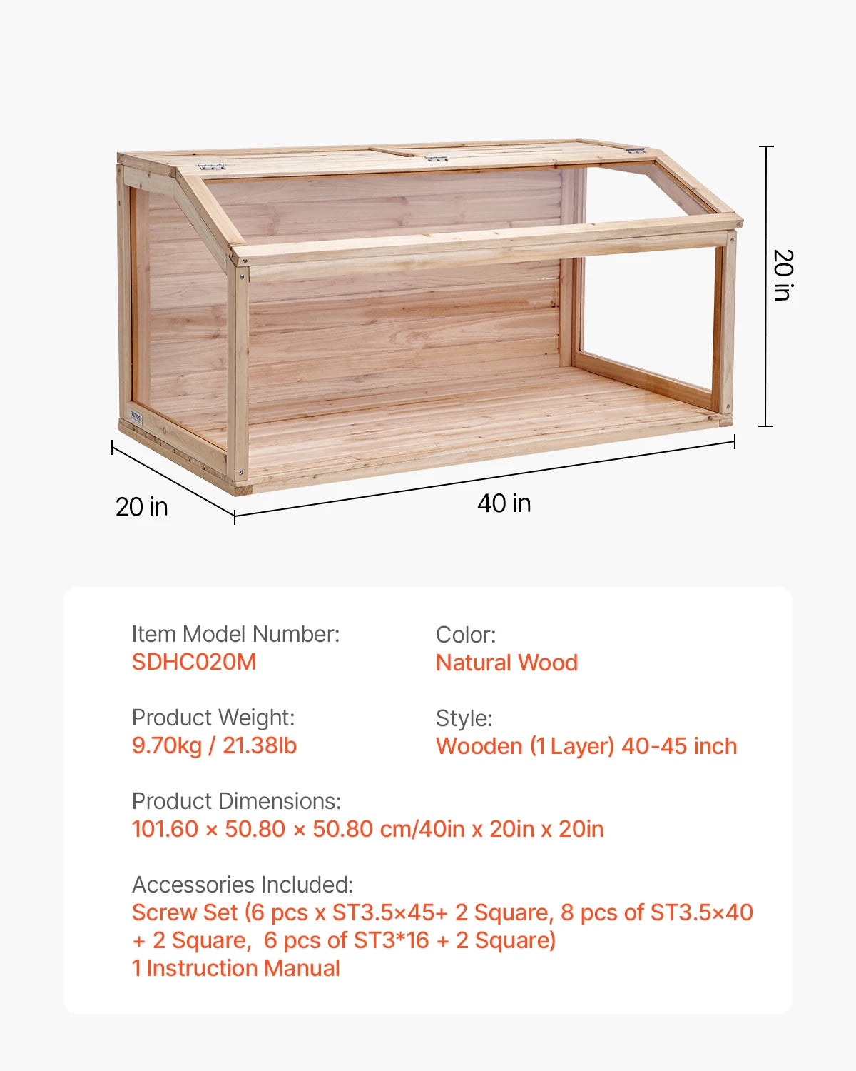 SucceBuy Wooden Hamster Cage 270 Degree Viewing Habitat