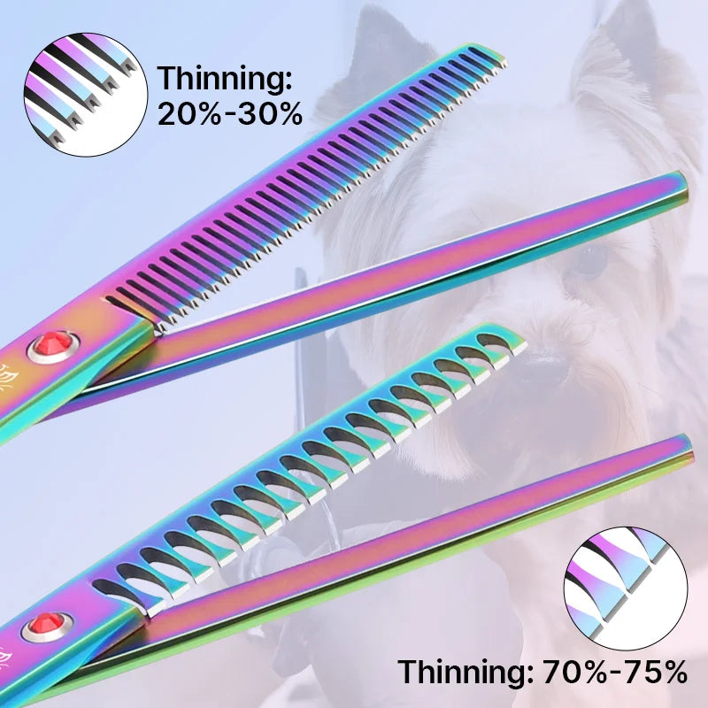 Fenice 9CR Steel Dog Grooming Scissors Shears Set 6.5 7 Inch