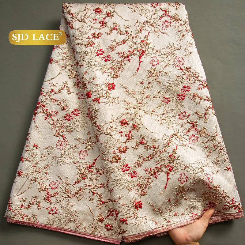 SJD African Lace Fabric High Quality Jacquard for Dresses