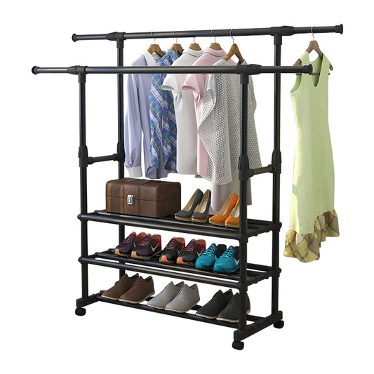 Heavy Duty Double Rail Clothes Rack Coat Rack Hanging