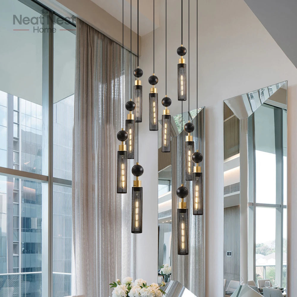 Modern Industrial Multi-Light Pendant Chandelier for Dining Room