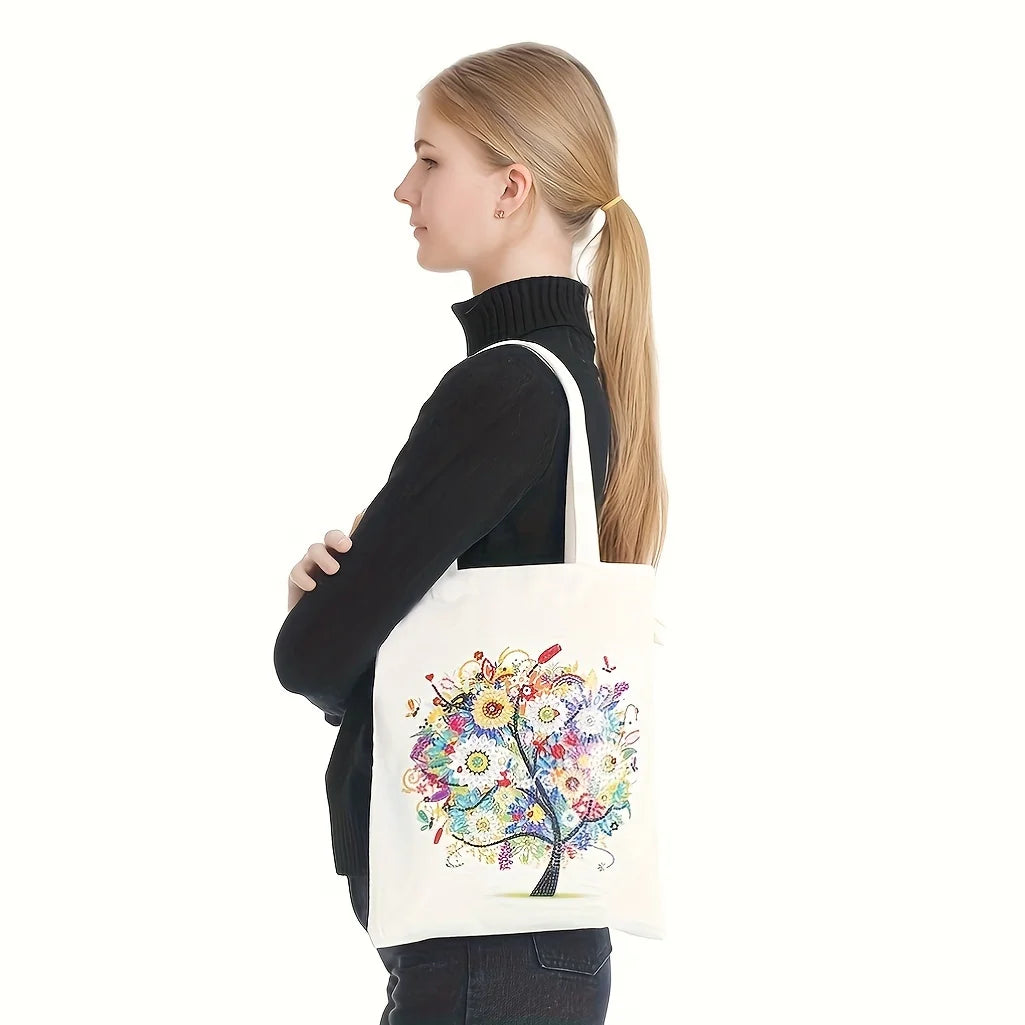 Diamond Four Seasons Tree Mosaic Tote Bag For Women