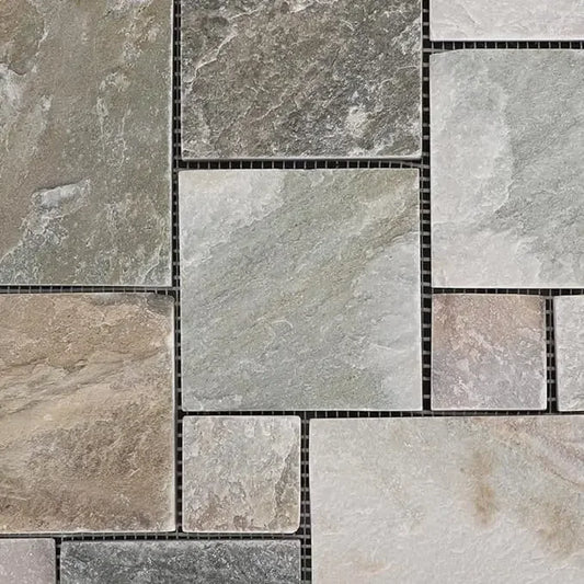Slate Stone Interlocking Outdoor Patio Tiles 12x12 18 Pack