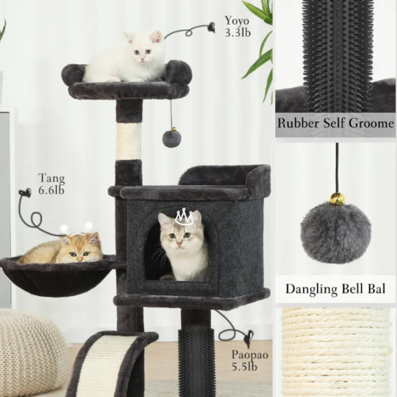 HOOPET 36 Inch Multi Level Cat Climbing Tower with Hammock