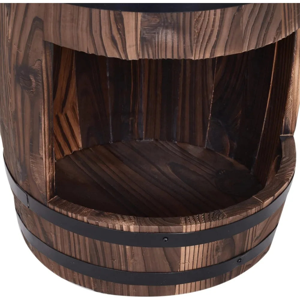 Aosom LLC Rustic Apple Barrel Garden Water Fountain
