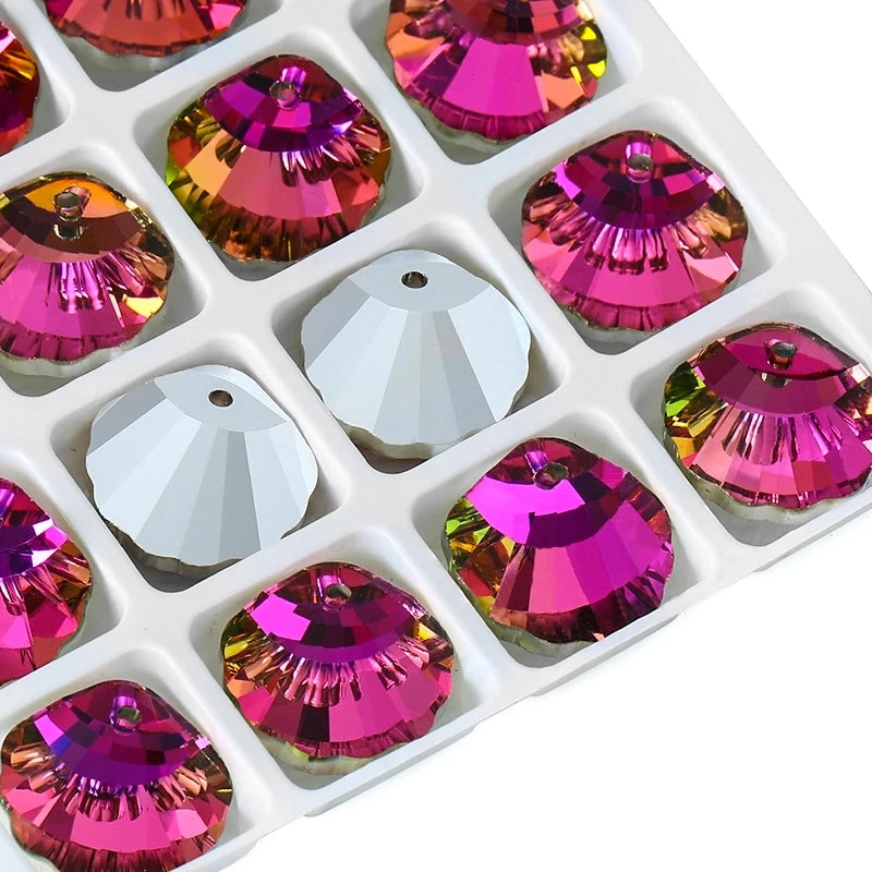 QIAO Shell Crystal Charms Beads 12Pcs Jewelry Making Kit