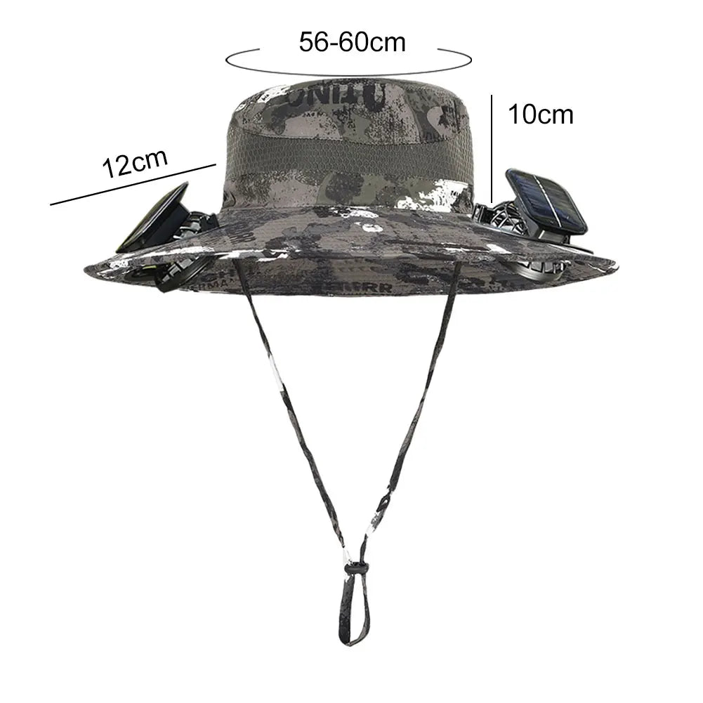 Guangdong Solar Powered Fan Hat UV Protection Wide Brim
