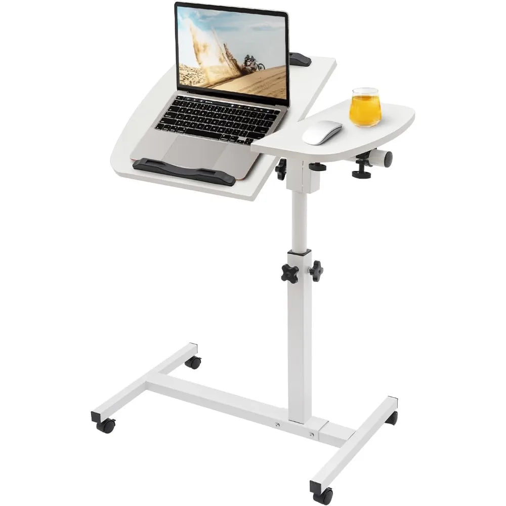 Adjustable Rolling Laptop Table with Wheels Portable Standing Desk