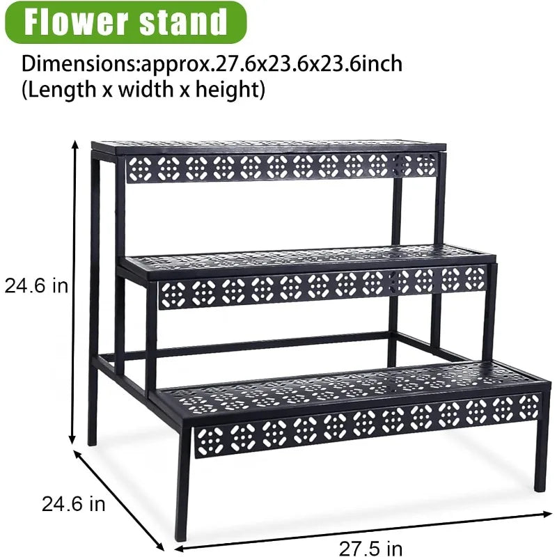 Hign Concerned Metal Plant Stand 3 Tier Stair Display