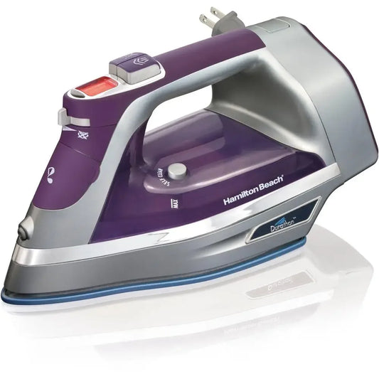 Digital Retractable Cord Iron 1700W Compact Purple Steam Iron