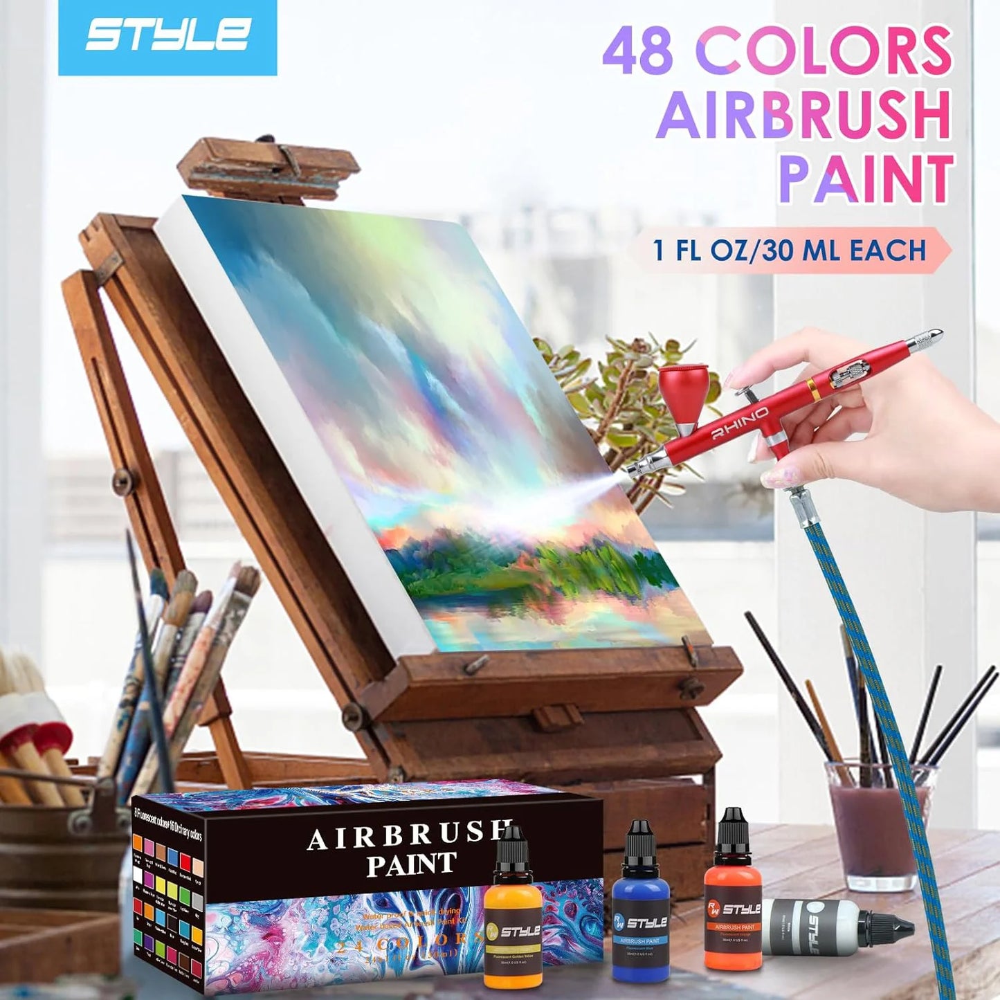 Rhinowisdom Airbrush Paint Kit For Leather And Shoes