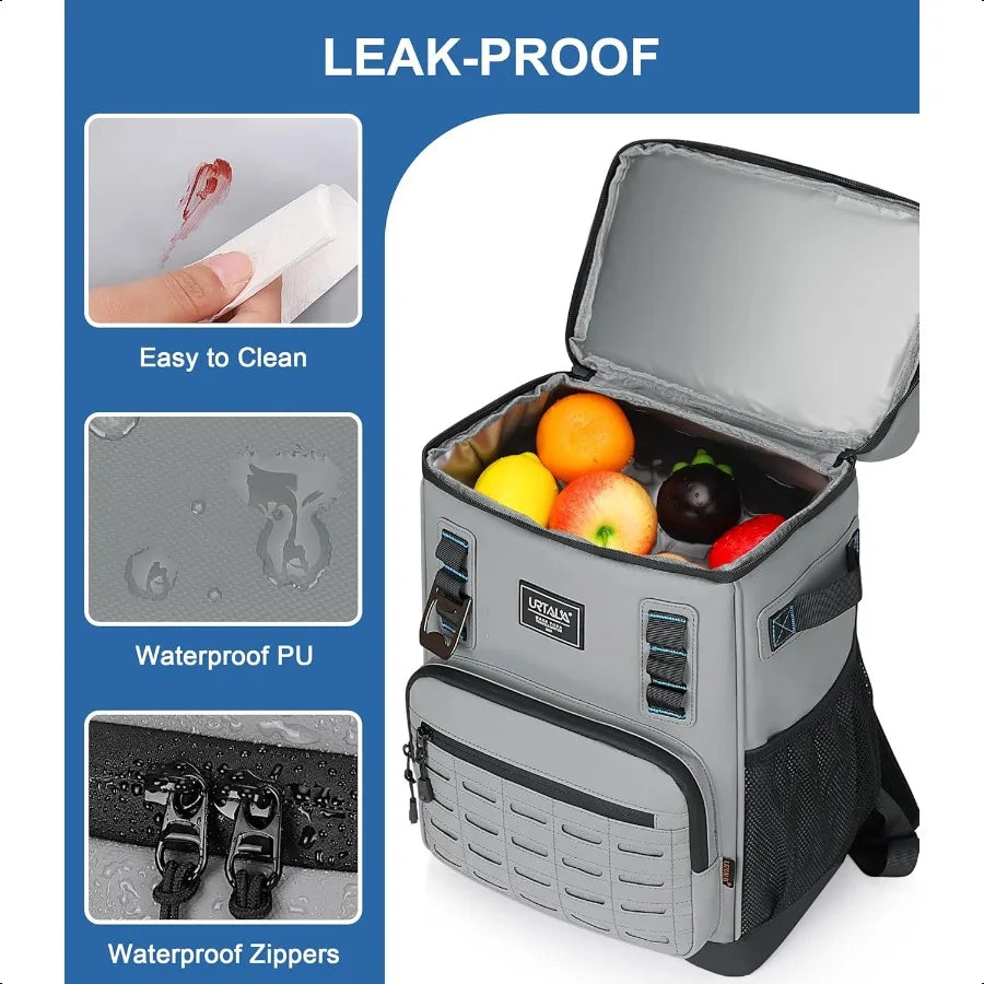 Leak Proof Cooler Backpack with Insulated Compartments for Outdoors