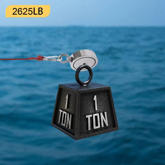 2625lb Double Sided Fishing Magnet Bundle with Rope and Gloves