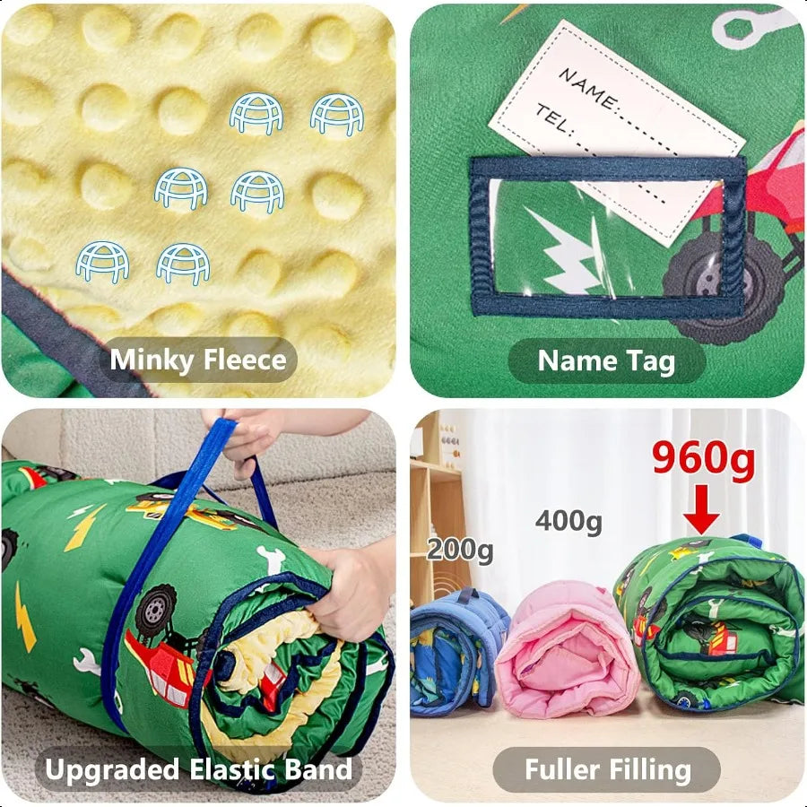 CN Toddler Nap Mat Thickened Soft Sleeping Bag with Blanket