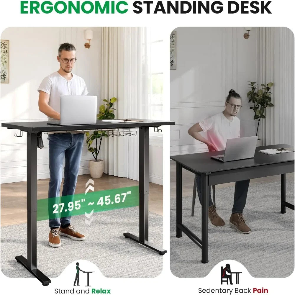 Electric Standing Desk Adjustable 63 x 24 Inch with Memory Presets