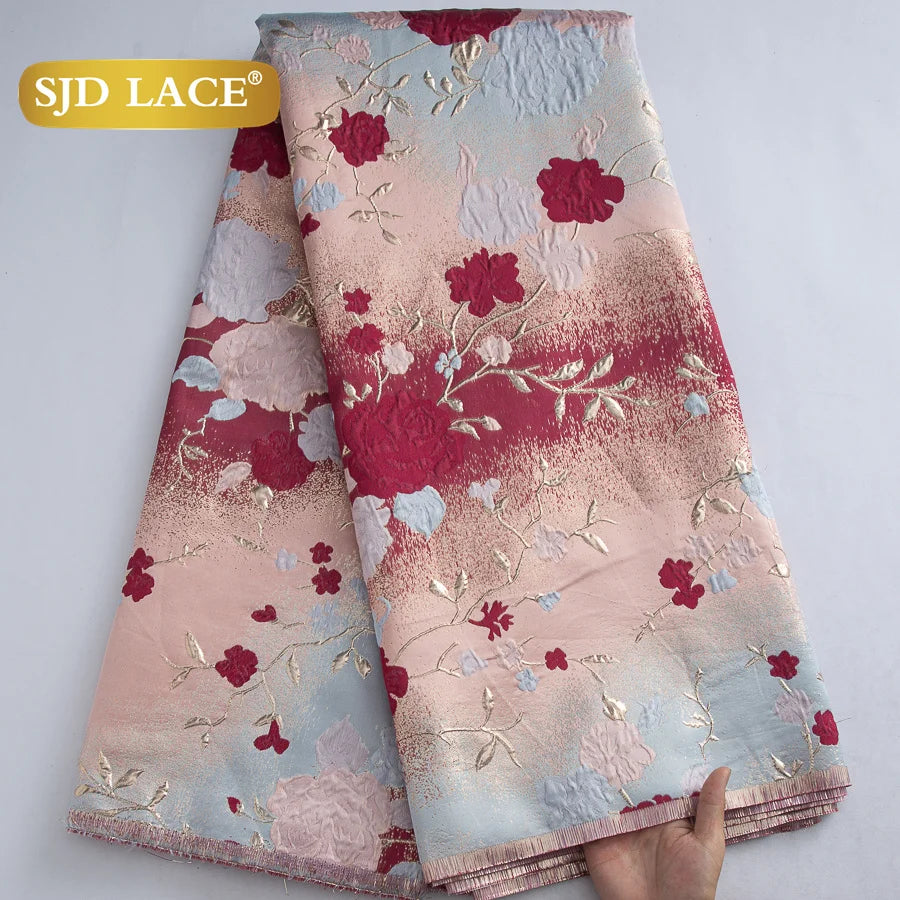 SJD LACA Nigerian Brocade Lace Damask Jacquard Fabrics