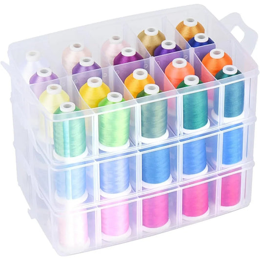 63 Color Embroidery Thread Kit with Stackable Organizer 550 Yds