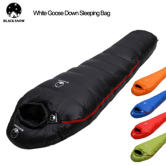 BLACNSNOW Adult Mummy Style Goose Down Sleeping Bag Winter Use