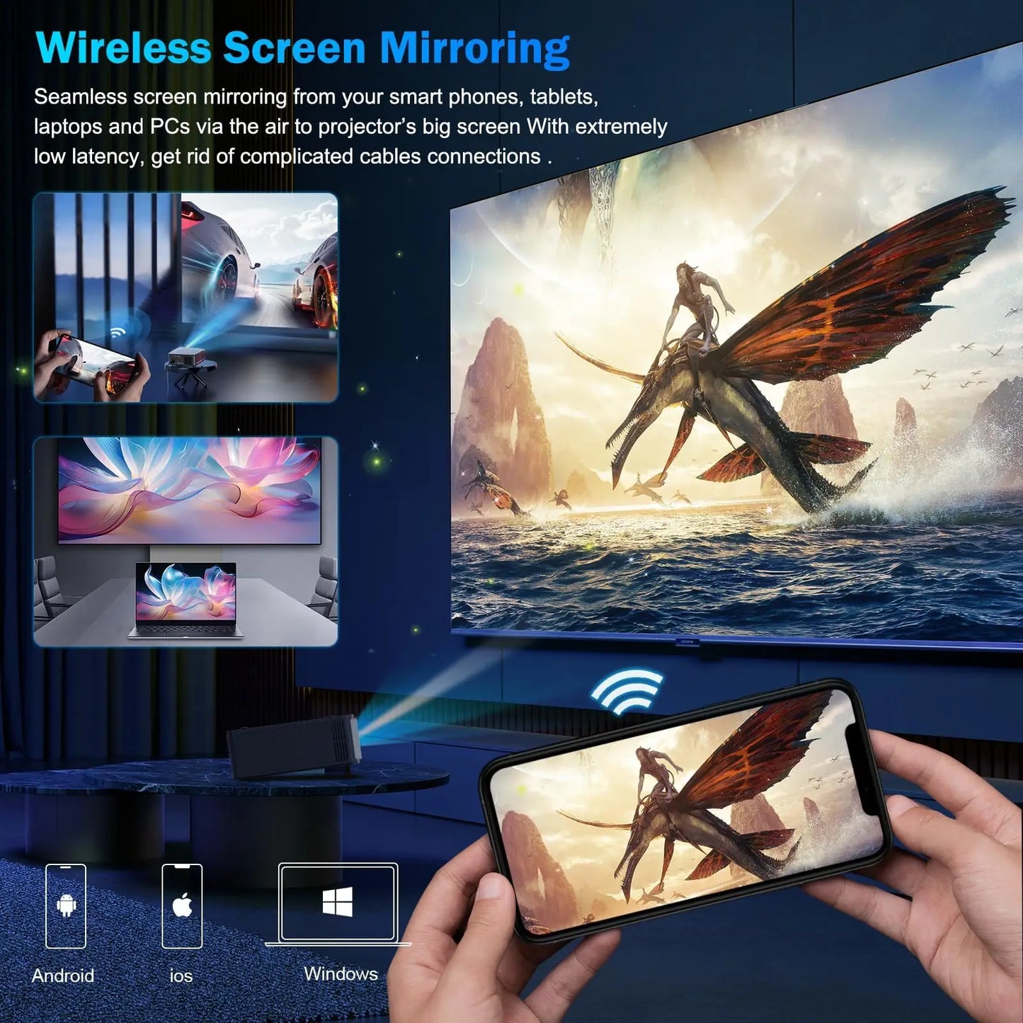 DESS 4K Auto Focus Smart Home Theater Projector
