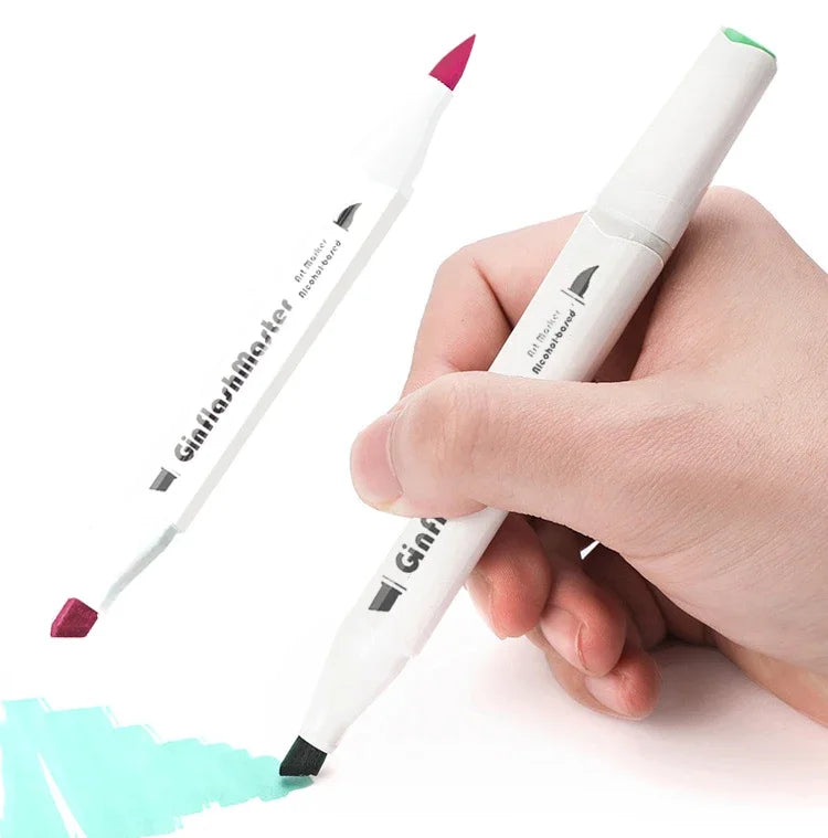 Ginflash Dual Head Alcohol Based Art Markers Soft Brush Set