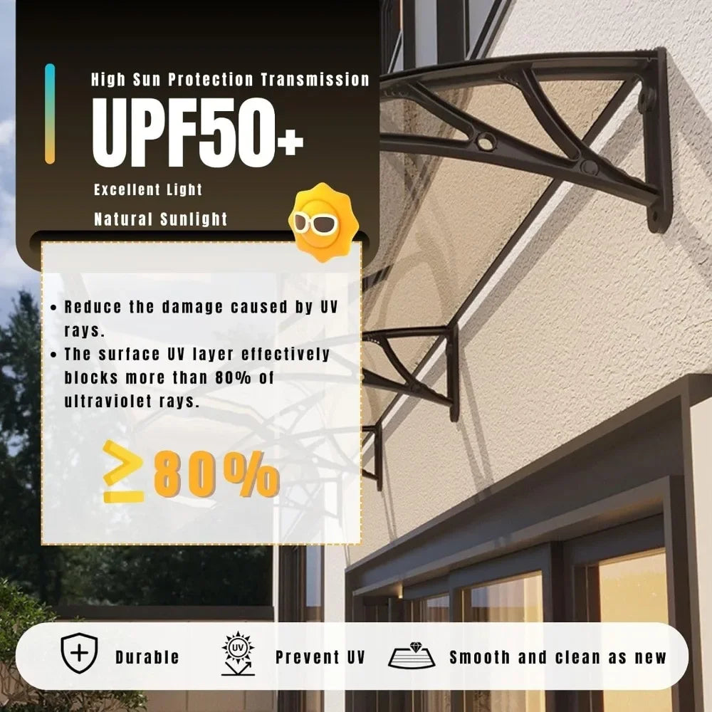 Premium Polycarbonate Door Awning for UV Rain and Snow Protection